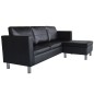 vidaXL L-förmiges Sofa 3-Sitzer Kunstleder Schwarz vidaXL L-förmiges Sofa 3-Sitzer Kunstleder Schwarz