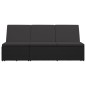 vidaXL Sonnenliege mit Auflage Poly Rattan Schwarz vidaXL Sonnenliege mit Auflage Poly Rattan Schwarz