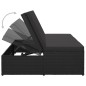 vidaXL Sonnenliege mit Auflage Poly Rattan Schwarz vidaXL Sonnenliege mit Auflage Poly Rattan Schwarz