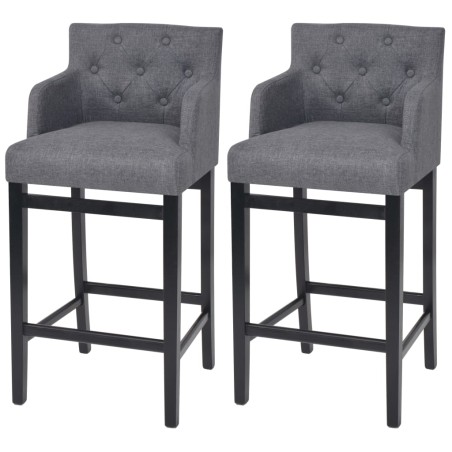 vidaXL Barhocker 2 Stk. Dunkelgrau Stoff 
