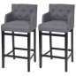 vidaXL Barhocker 2 Stk. Dunkelgrau Stoff vidaXL Barhocker 2 Stk. Dunkelgrau Stoff