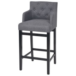 vidaXL Barhocker 2 Stk. Dunkelgrau Stoff 