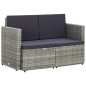 vidaXL 2-Sitzer-Gartensofa mit Auflagen Grau Poly Rattan vidaXL 2-Sitzer-Gartensofa mit Auflagen Grau Poly Rattan