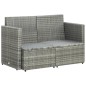 vidaXL 2-Sitzer-Gartensofa mit Auflagen Grau Poly Rattan vidaXL 2-Sitzer-Gartensofa mit Auflagen Grau Poly Rattan
