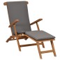 vidaXL Liegestuhl mit Auflage Dunkelgrau Massivholz Teak vidaXL Liegestuhl mit Auflage Dunkelgrau Massivholz Teak