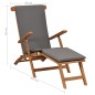 vidaXL Liegestuhl mit Auflage Dunkelgrau Massivholz Teak vidaXL Liegestuhl mit Auflage Dunkelgrau Massivholz Teak