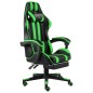 vidaXL Gaming-Stuhl mit Fußstütze Schwarz und Grün Kunstleder vidaXL Gaming-Stuhl mit Fußstütze Schwarz und Grün Kunstleder