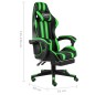vidaXL Gaming-Stuhl mit Fußstütze Schwarz und Grün Kunstleder vidaXL Gaming-Stuhl mit Fußstütze Schwarz und Grün Kunstleder