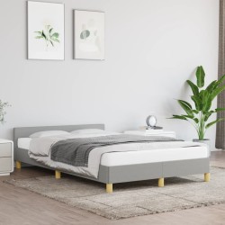 vidaXL Bettgestell mit Kopfteil Hellgrau 120x200 cm Stoff