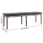 vidaXL Bank Leinen Massivholz 150x40x48 cm Dunkelgrau vidaXL Bank Leinen Massivholz 150x40x48 cm Dunkelgrau