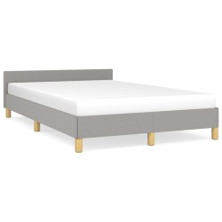 vidaXL Bettgestell mit Kopfteil Hellgrau 120x200 cm Stoff