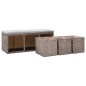 vidaXL Sitzbank mit 3 Körben Seegras 105×40×42 cm Grau vidaXL Sitzbank mit 3 Körben Seegras 105×40×42 cm Grau