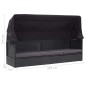 vidaXL Outdoor-Sofabett mit Dach Poly-Rattan Schwarz vidaXL Outdoor-Sofabett mit Dach Poly-Rattan Schwarz
