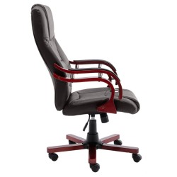 vidaXL Bürostuhl Braun Echtleder