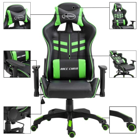 vidaXL Gaming-Stuhl Grün Kunstleder