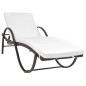 vidaXL Sonnenliege mit Auflage Poly Rattan Braun vidaXL Sonnenliege mit Auflage Poly Rattan Braun
