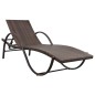 vidaXL Sonnenliege mit Auflage Poly Rattan Braun vidaXL Sonnenliege mit Auflage Poly Rattan Braun
