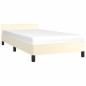 Bettgestell mit Kopfteil Creme 80x200 cm Kunstleder Bettgestell mit Kopfteil Creme 80x200 cm Kunstleder