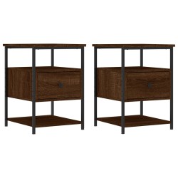 vidaXL Nachttische 2 Stk. Braun Eichen-Optik 40x42x56 cm Holzwerkstoff