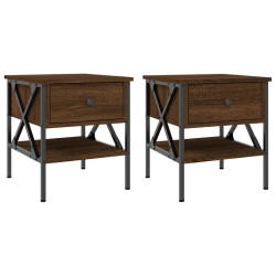 vidaXL Nachttische 2 Stk. Braun Eichen-Optik 40x42x45 cm Holzwerkstoff
