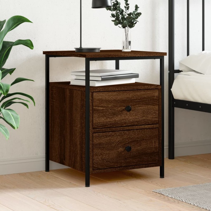 vidaXL Nachttisch Braun Eichen-Optik 44x45x60 cm Holzwerkstoff vidaXL Nachttisch Braun Eichen-Optik 44x45x60 cm Holzwerkstoff