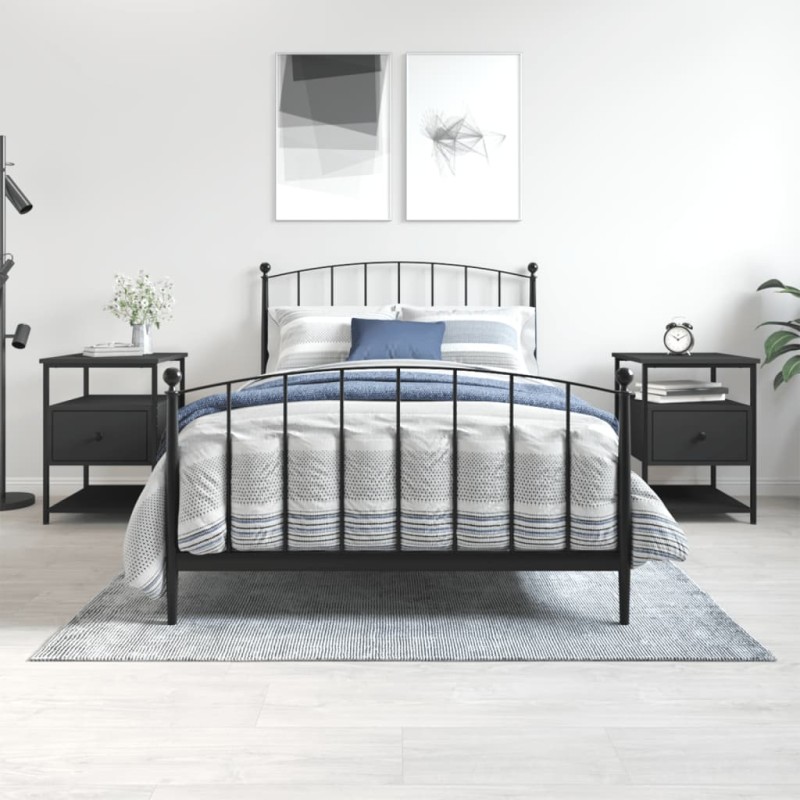vidaXL Nachttische 2 Stk. Schwarz 40x42x56 cm Holzwerkstoff vidaXL Nachttische 2 Stk. Schwarz 40x42x56 cm Holzwerkstoff