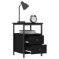 vidaXL Nachttisch Schwarz 34x35,5x50 cm Holzwerkstoff vidaXL Nachttisch Schwarz 34x35,5x50 cm Holzwerkstoff