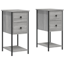 vidaXL Nachttische 2 Stk. Grau Sonoma 32x42x70 cm Holzwerkstoff