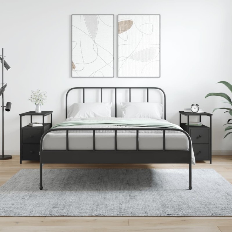 vidaXL Nachttische 2 Stk. Schwarz 30x60x60 cm Holzwerkstoff vidaXL Nachttische 2 Stk. Schwarz 30x60x60 cm Holzwerkstoff
