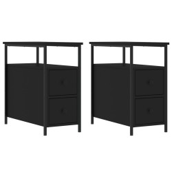 vidaXL Nachttische 2 Stk. Schwarz 30x60x60 cm Holzwerkstoff