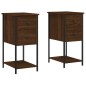 vidaXL Nachttische 2 Stk. Braun Eichen-Optik 32x42x70 cm Holzwerkstoff vidaXL Nachttische 2 Stk. Braun Eichen-Optik 32x42x70 cm Holzwerkstoff