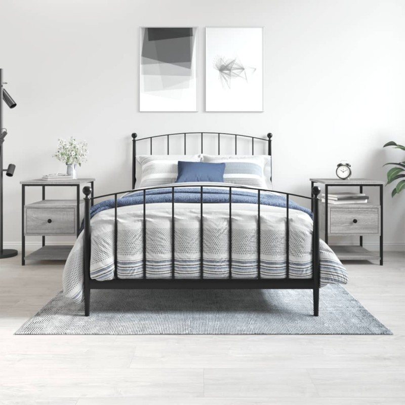 vidaXL Nachttische 2 Stk. Grau Sonoma 40x42x56 cm Holzwerkstoff vidaXL Nachttische 2 Stk. Grau Sonoma 40x42x56 cm Holzwerkstoff