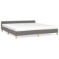 Bettgestell mit Kopfteil Dunkelgrau 160x200 cm Stoff Bettgestell mit Kopfteil Dunkelgrau 160x200 cm Stoff
