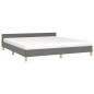 Bettgestell mit Kopfteil Dunkelgrau 160x200 cm Stoff Bettgestell mit Kopfteil Dunkelgrau 160x200 cm Stoff