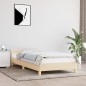 Bettgestell mit Kopfteil Creme 100x200 cm Stoff Bettgestell mit Kopfteil Creme 100x200 cm Stoff