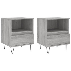 vidaXL Nachttische 2 Stk. Grau Sonoma 40x35x50 cm Holzwerkstoff