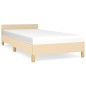 Bettgestell mit Kopfteil Creme 100x200 cm Stoff Bettgestell mit Kopfteil Creme 100x200 cm Stoff