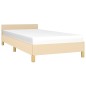Bettgestell mit Kopfteil Creme 100x200 cm Stoff Bettgestell mit Kopfteil Creme 100x200 cm Stoff