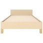 Bettgestell mit Kopfteil Creme 100x200 cm Stoff Bettgestell mit Kopfteil Creme 100x200 cm Stoff