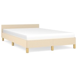 vidaXL Bettgestell ohne Matratze Creme 120x200 cm Stoff