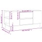 vidaXL Couchtisch Grau Sonoma 102x44,5x50 cm Holzwerkstoff vidaXL Couchtisch Grau Sonoma 102x44,5x50 cm Holzwerkstoff