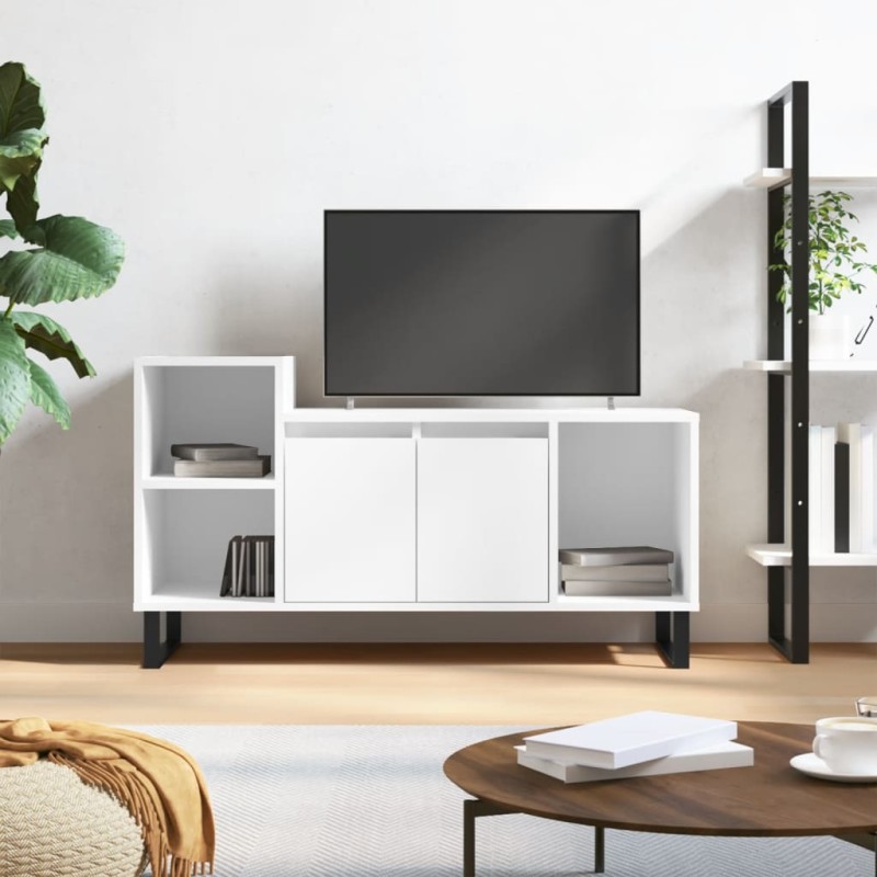 vidaXL TV-Schrank Hochglanz-Weiß 100x35x55 cm Holzwerkstoff vidaXL TV-Schrank Hochglanz-Weiß 100x35x55 cm Holzwerkstoff