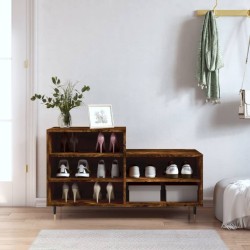 vidaXL Schuhregal Räuchereiche 102x36x60 cm Holzwerkstoff