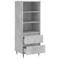 vidaXL Highboard Betongrau 40x36x110 cm Holzwerkstoff vidaXL Highboard Betongrau 40x36x110 cm Holzwerkstoff