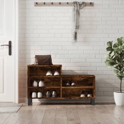 vidaXL Schuhregal Räuchereiche 102x36x60 cm Holzwerkstoff