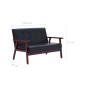 vidaXL 2-Sitzer-Sofa Schwarz Kunstleder vidaXL 2-Sitzer-Sofa Schwarz Kunstleder