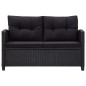 vidaXL 2-Sitzer-Gartensofa mit Kissen Schwarz 124 cm Poly Rattan vidaXL 2-Sitzer-Gartensofa mit Kissen Schwarz 124 cm Poly Rattan