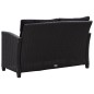 vidaXL 2-Sitzer-Gartensofa mit Kissen Schwarz 124 cm Poly Rattan vidaXL 2-Sitzer-Gartensofa mit Kissen Schwarz 124 cm Poly Rattan