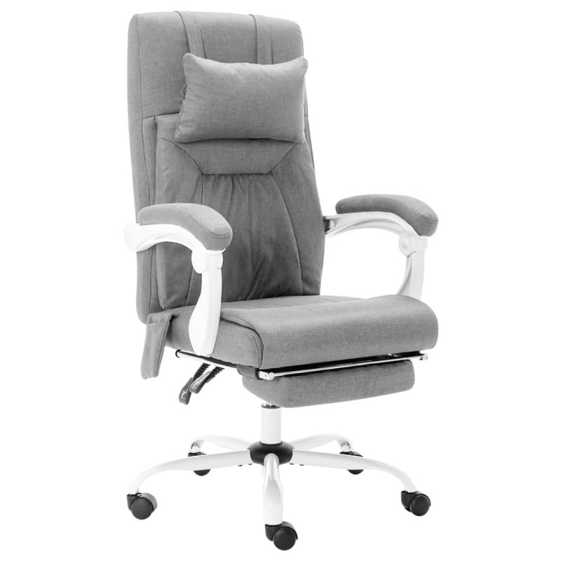 vidaXL Massage-Bürostuhl Grau Stoff vidaXL Massage-Bürostuhl Grau Stoff
