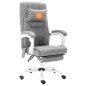 vidaXL Massage-Bürostuhl Grau Stoff vidaXL Massage-Bürostuhl Grau Stoff